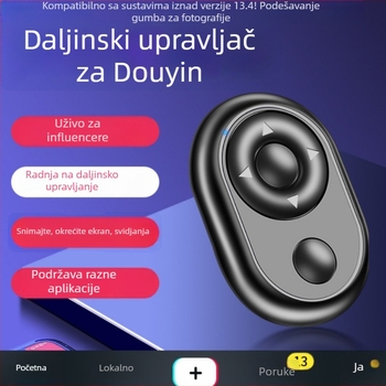 Bluetooth daljinski upravljač za telefon – Selfie, gledanje videa, listanje stranica, upravljanje lajkovima, okidač; Bluetooth 4.0, ABS kućište, 10 g