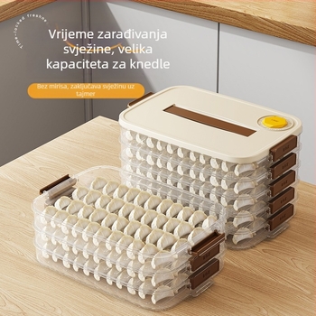 Kutija za knedle - plastika, jednostavan i moderan dizajn, za zamrzivač/hladnjak, porcijanje