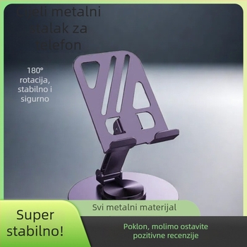 Metalni okretni držač za mobitel, sklopivi, univerzalni stolni držač
