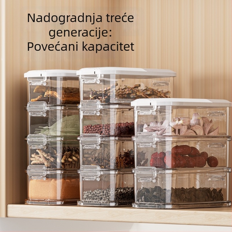 Zatvorena kutija za začine u kuhinji – kutija za skladištenje zvjezdastog anisa, cimeta, sušenog čili papra i šichuanskog papra