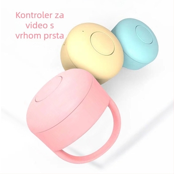 Bluetooth prsten za selfie daljinski upravljač s gumbom 'like' i prebacivanjem stranica — Model Fingertip Praise 01, Bluetooth 5.0, ABS silica gel, oko 4 g