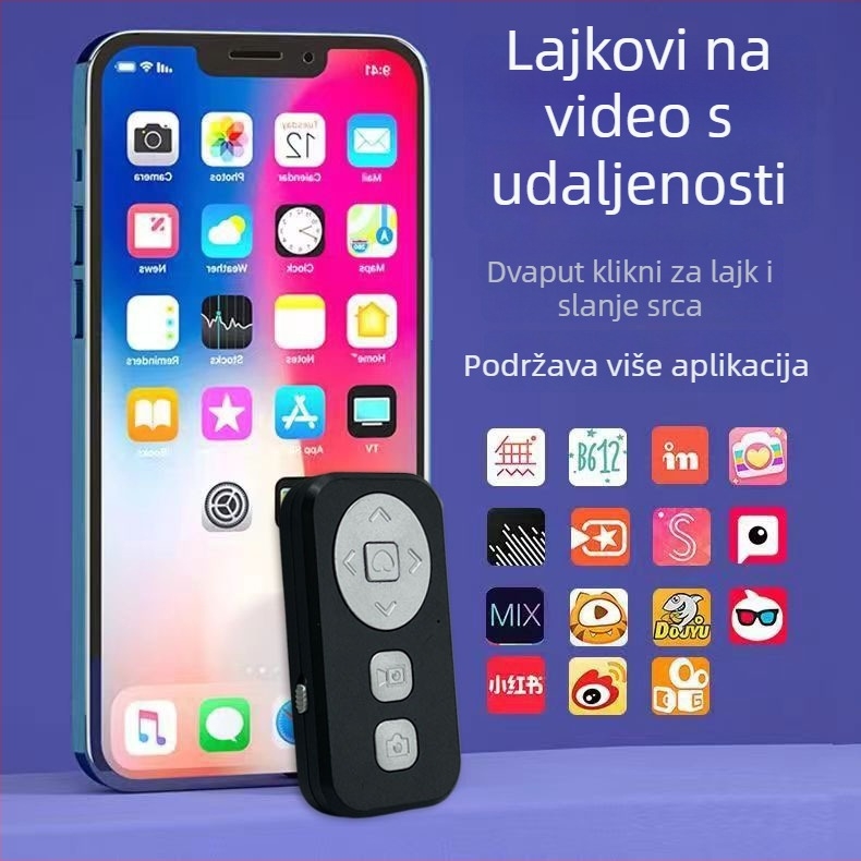 ODEN BK-CH2A Bluetooth daljinski spušć za selfie za pametne telefone – ABS, 10 g, Bluetooth 4.0, kompatibilan s Androidom, HarmonyOS i iOS