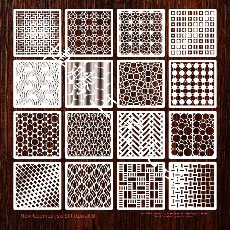 Boteng plastična DIY šablona za grafite i geometrijske crtanje – šuplja ploča za sprej, alat za crtanje, provjera