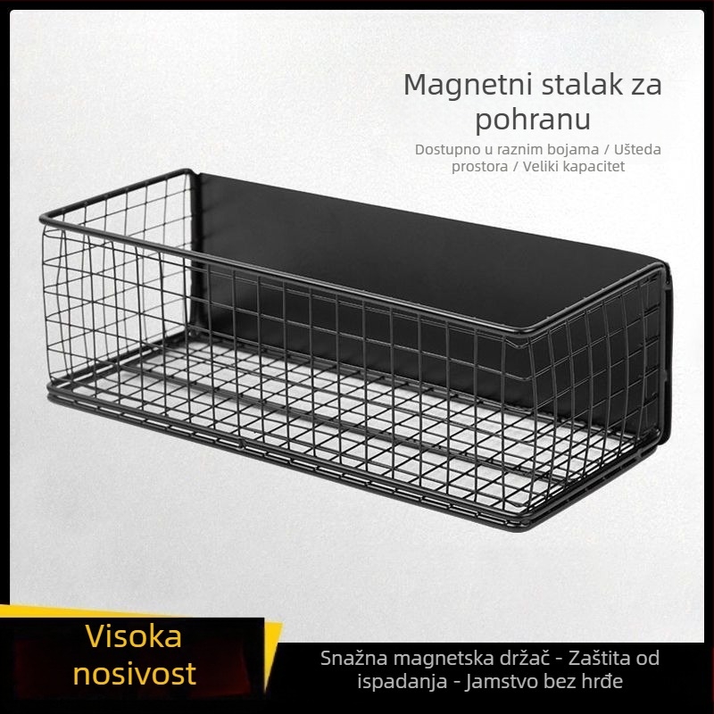 Magnetski držač za skladištenje – 6 etaža, bez bušenja, bočna montaža uz hladnjak/mikrovalnu, jaki magneti