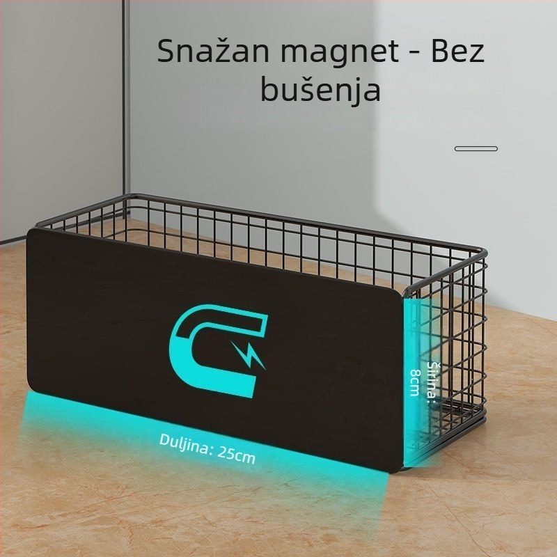 Magnetski držač za skladištenje – 6 etaža, bez bušenja, bočna montaža uz hladnjak/mikrovalnu, jaki magneti