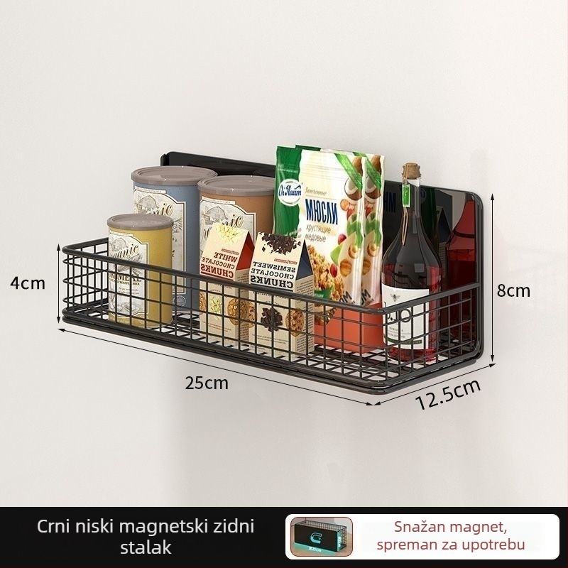 Magnetski držač za skladištenje – 6 etaža, bez bušenja, bočna montaža uz hladnjak/mikrovalnu, jaki magneti