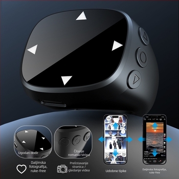 JX-13 Bluetooth prstenasti daljinski upravljač za pametni telefon – Kontrola kamere, Selfie tajmer, Punjivo kućište, Model: JX-13; Bluetooth 4.0; Materijal: Plast
