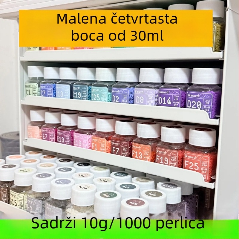 Boca za pohranu perlica, PET/PP, navojni čep, debljina zida 1 mm, prilagodba dostupna, moguć ispis logotipa