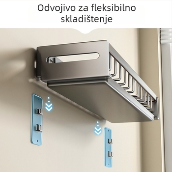 Gunmetal Gray zidni stalak za zdjele i tanjure, kuhinjski organizator za odvodnju, bez bušenja