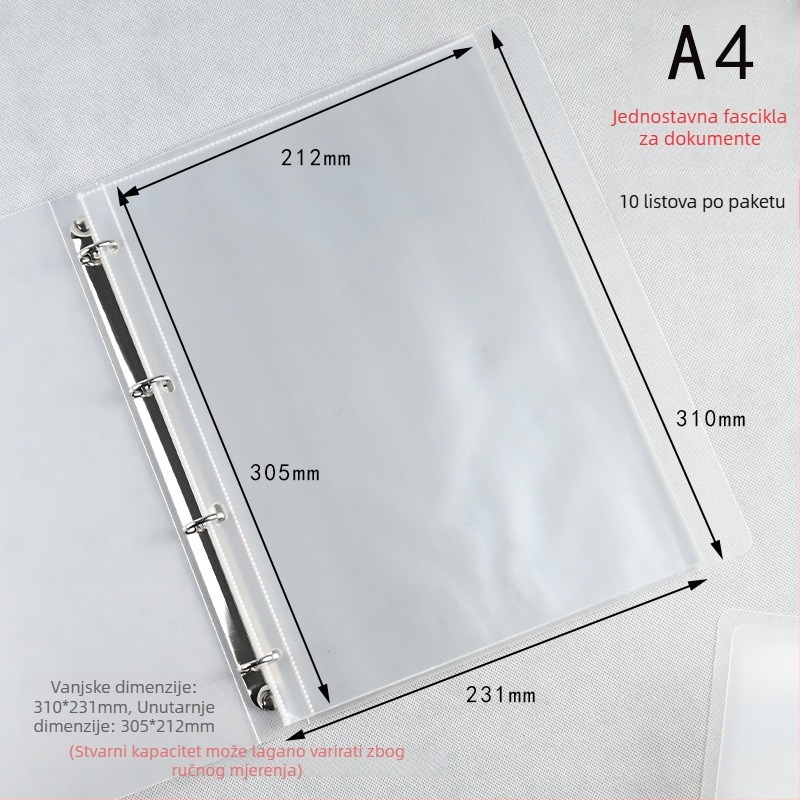 Morning Real 70 mat binder A4 s 6 rupa, PP tvrdi korice, A5 bilježnica, prozirna PP torbica za pohranu