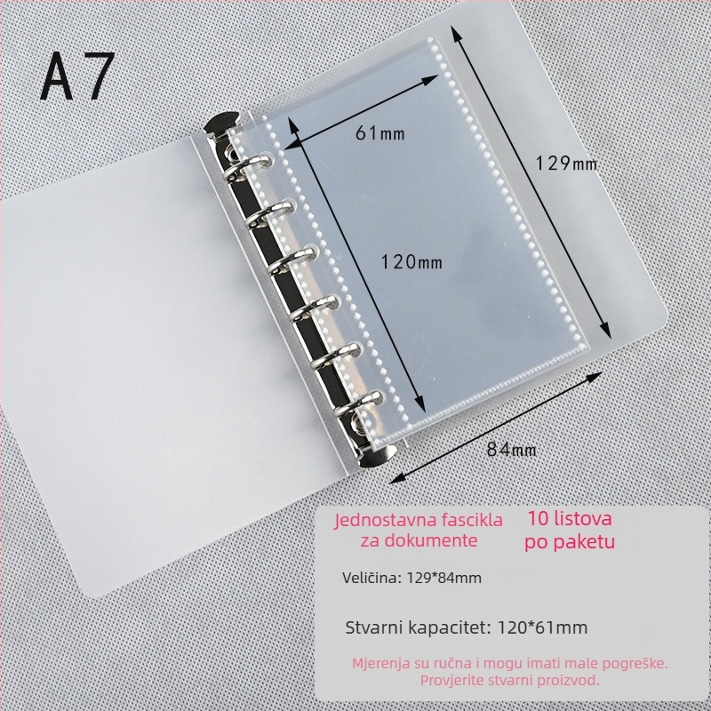 Morning Real 70 mat binder A4 s 6 rupa, PP tvrdi korice, A5 bilježnica, prozirna PP torbica za pohranu