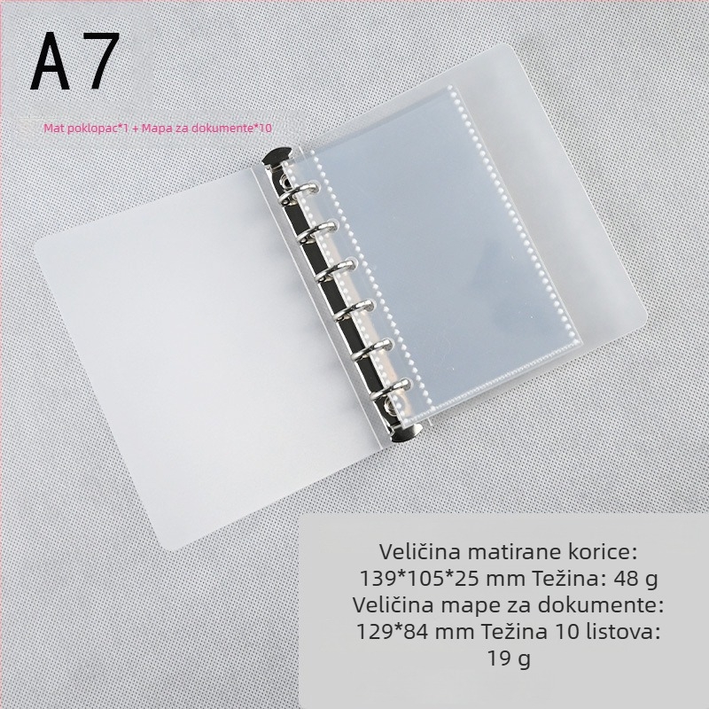 Morning Real 70 mat binder A4 s 6 rupa, PP tvrdi korice, A5 bilježnica, prozirna PP torbica za pohranu