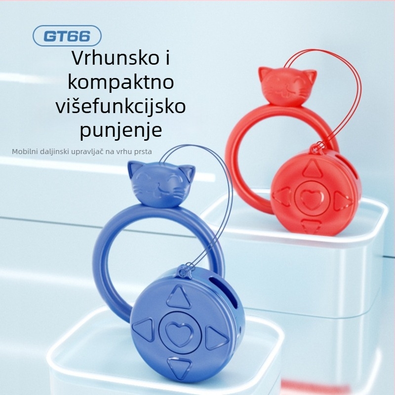GT66 Bluetooth daljinski upravljač za prst za TikTok: prebacivanje stranica i lajkovi, ABS, 40 g, Bluetooth 4.2, punjiv