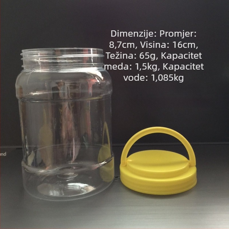 Kvadratni PET plastični spremnik za pohranu hrane, 1,5 kg po setu, bez logotipa, univerzalna upotreba