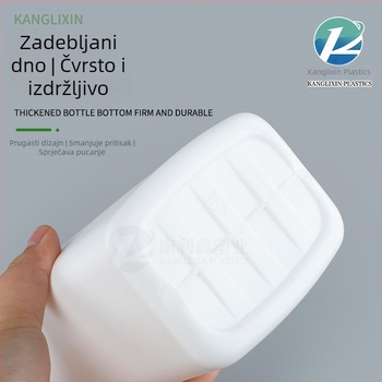 HDPE četverokutna plastična boca za prašak s flip-top poklopcem i brtvom, kapacitet 700 g, promjer tijela 96 mm, visina 186 mm