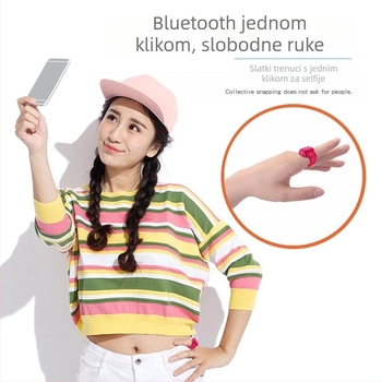 Pametni prsten s punjivim Bluetooth daljinskim upravljačem za selfie — Model R10, Bluetooth 5.0, ABS, težina 6 g