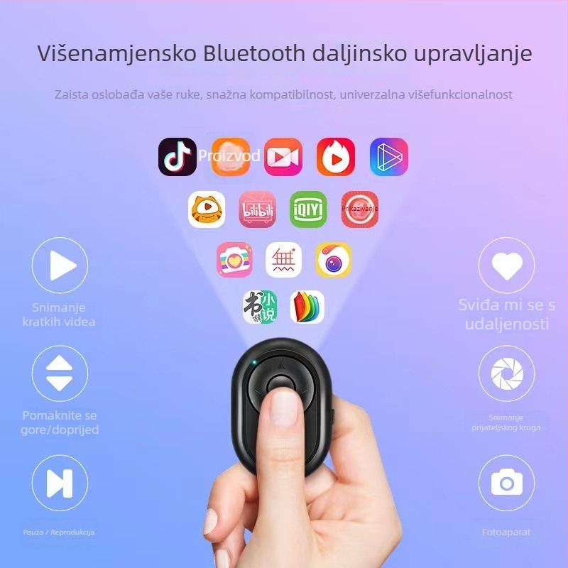 Selfie štap s Bluetooth daljinskim upravljačem, Model 6220, Bluetooth 4.0, Materijal: Plastika, Težina 10