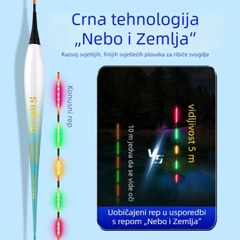 LED osvijetljena elektronička pluta za ribolov – ultra tanka, mijenja boju, dnevno/noćno korištenje, visoka osjetljivost, pluta za vertikalni drift