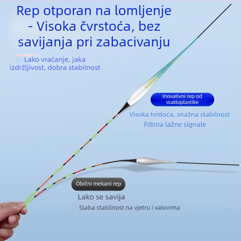 LED osvijetljena elektronička pluta za ribolov – ultra tanka, mijenja boju, dnevno/noćno korištenje, visoka osjetljivost, pluta za vertikalni drift