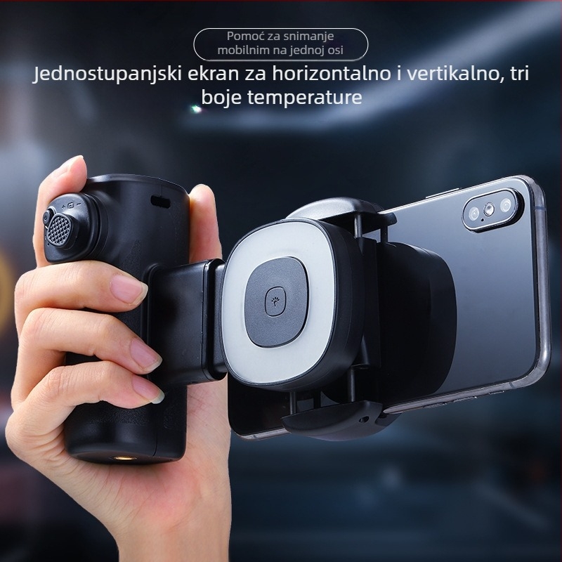 Ručna rasvjeta za fotografiju – Bluetooth 5.0, automatsko okretanje, 3 razine osvjetljenja, ABS kućište, BBC-15 prijenosni držač za selfie/vlog