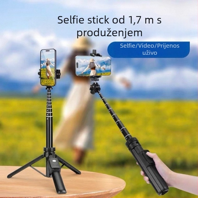 Yunteng 361 selfie štap tripod Pocket3 stabilizator za mobitele — aluminijsko tijelo, Bluetooth daljinski upravljač, mogućnost prilagodbe