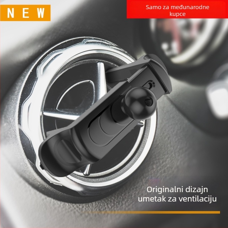 Auto držač za kružni zračni otvor - plastični, model 1229-1, prilagodljiv, držač za telefon i navigaciju