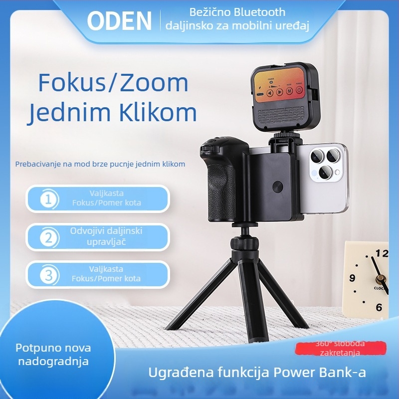 ODEN BK-CH8 Selfie štap tripod s Bluetooth daljinskim upravljanjem, zumiranjem, stabilizatorom i prijenosnom baterijom