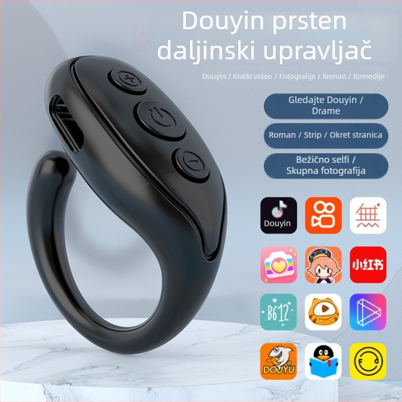 Daljinski upravljač Bluetooth za pametni telefon – JX03, ABS kućište, Bluetooth 4.0, prstenasti selfie štapić