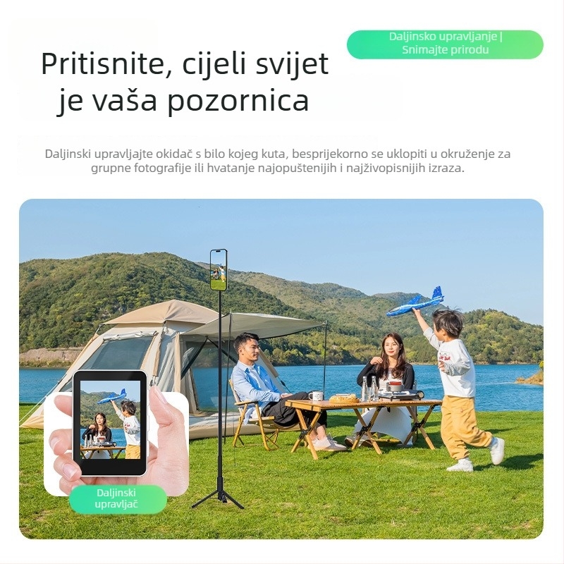 Zaslon telefona kao ogledalo za selfie i magnetski stražnji selfie; Bluetooth 5.4, ABS, 80 g