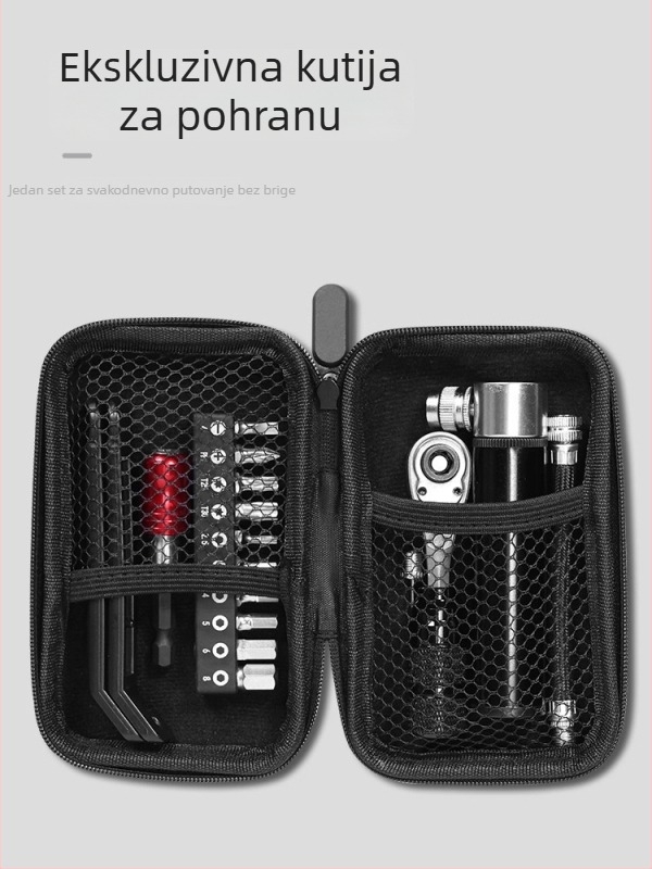Set alata za popravak bicikla s pumpom i ključem — višenamjenski skup alata za planinski bicikl