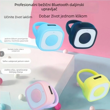 Mini Bluetooth daljinski upravljač za kameru s funkcijom pomicanja stranica dodirnim vrhom, model zl-01, Bluetooth 4.0, ABS+silicone, težina oko 4 g
