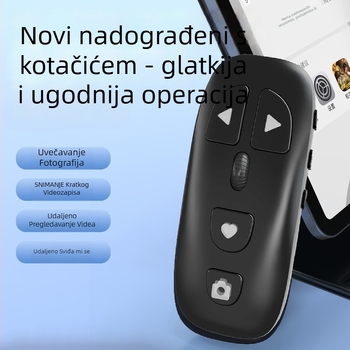 Bluetooth daljinski upravljač za mobitel KR-06 s fotografiranjem, zumiranjem, promjenom objektiva, prelistavanjem stranica i upravljanjem glazbom (KR-06, Bluetooth 5.3, ABS, 24 g)