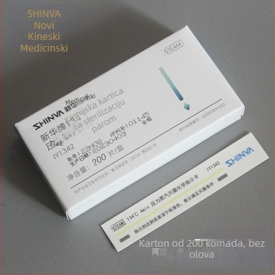 Kartica indikatora za sterilizaciju parom pod pritiskom — Polimer, Jednokratna upotreba, 200 kom./kutija, Značka: Shandong Xinhua