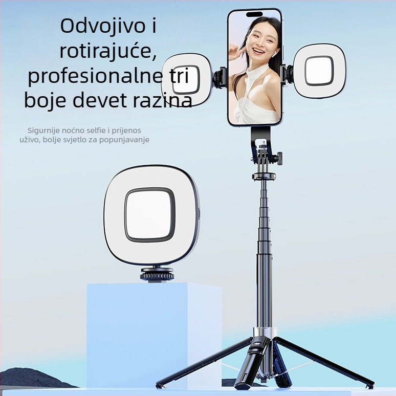 P135 Magnetni Selfie Štap za Mobitele, Aluminijska Legura, Proširivi Tripod, Stabilizacija Anti‑Shake, Bluetooth Daljinsko Upravljanje