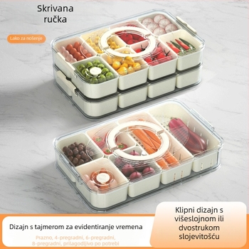 Plastična kutija za začine u japanskom stilu s tajmerom, prozirne odjeljke za bilje