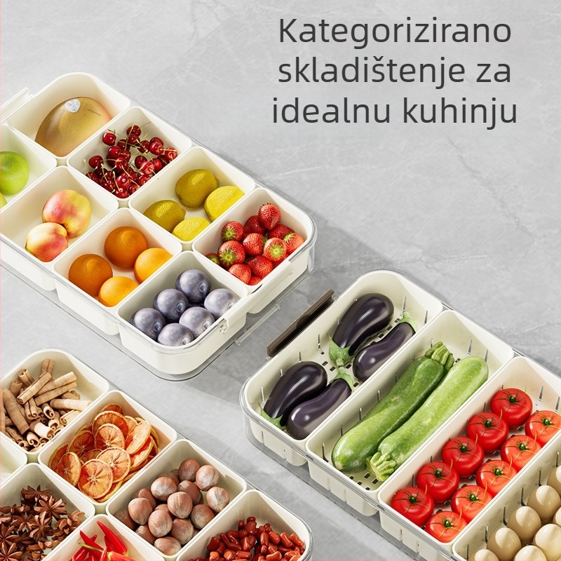 Plastična kutija za začine u japanskom stilu s tajmerom, prozirne odjeljke za bilje