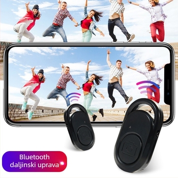 Bežični Bluetooth selfie daljinski upravljač s tajmerom, kompatibilan sa većinom pametnih telefona, PVC kućište, težina 13 g