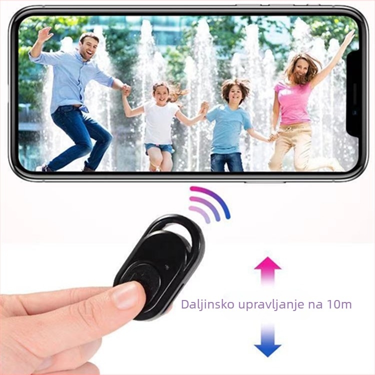 Bežični Bluetooth selfie daljinski upravljač s tajmerom, kompatibilan sa većinom pametnih telefona, PVC kućište, težina 13 g