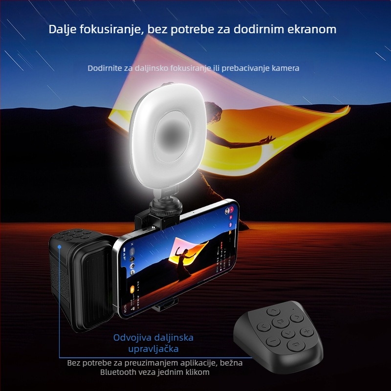 Bluetooth pomoćnik za fotografiranje pametnim telefonom — držač za selfie, ABS materijal, Bluetooth 4.0, težina 130 g