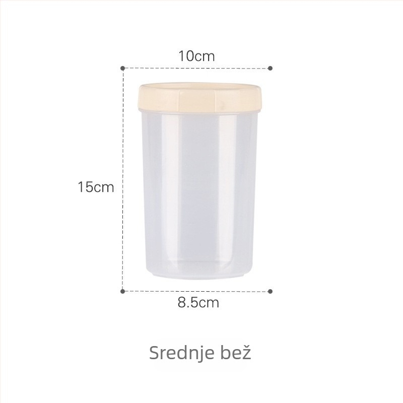Zatvorena posuda za skladištenje hrane (otporna na insekte, prehrambena kvaliteta, okrugla od plastike, 501-800 ml, prikladna za mikrovalnu pećnicu)