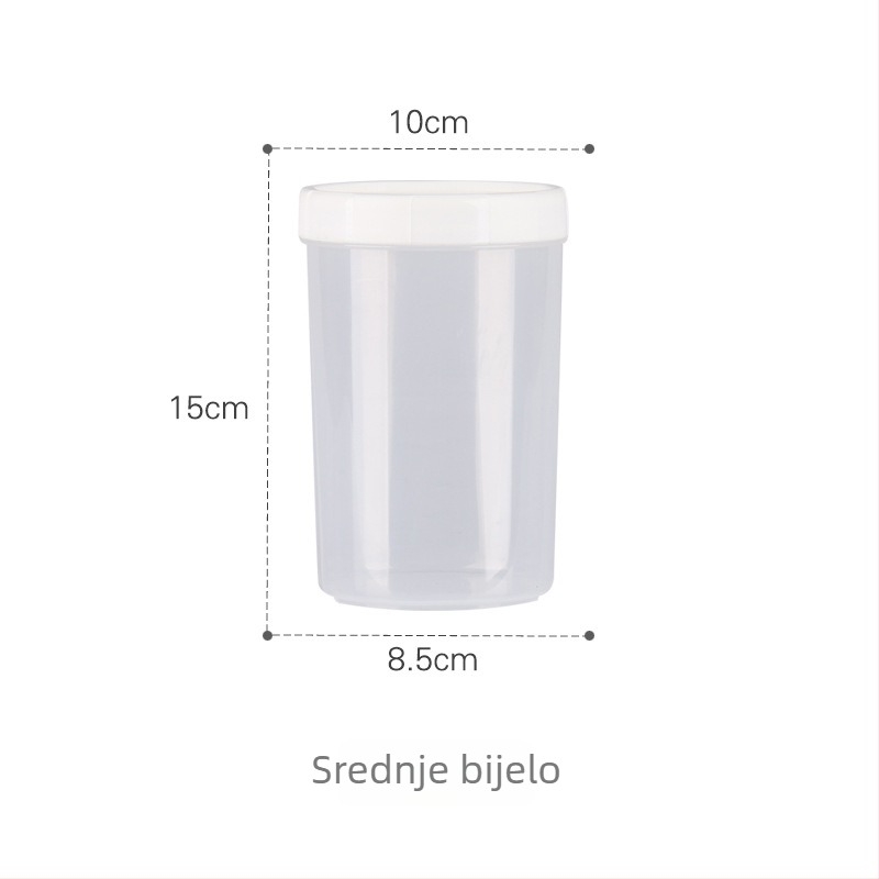 Zatvorena posuda za skladištenje hrane (otporna na insekte, prehrambena kvaliteta, okrugla od plastike, 501-800 ml, prikladna za mikrovalnu pećnicu)