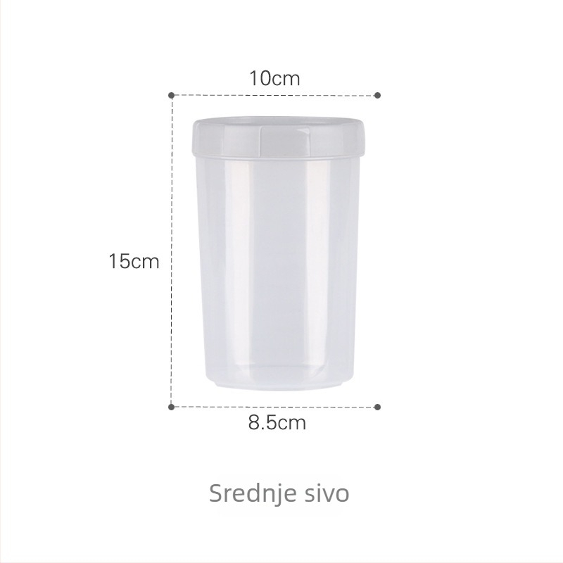 Zatvorena posuda za skladištenje hrane (otporna na insekte, prehrambena kvaliteta, okrugla od plastike, 501-800 ml, prikladna za mikrovalnu pećnicu)