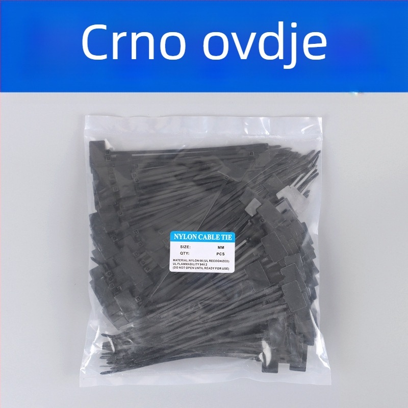 Kabelske stezaljke za označavanje PA66 materijal; Marka Jiutai; paket od 100 komada uz naljepnicu i olovku; Podrijetlo: Wenzhou, Zhejiang, Kina.