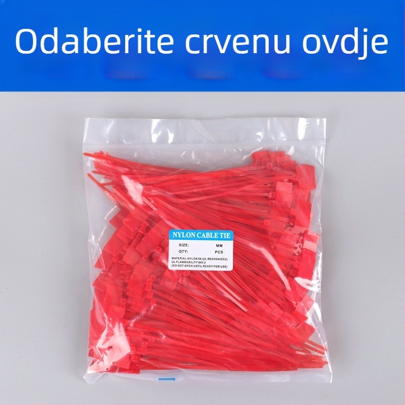 Kabelske stezaljke za označavanje PA66 materijal; Marka Jiutai; paket od 100 komada uz naljepnicu i olovku; Podrijetlo: Wenzhou, Zhejiang, Kina.