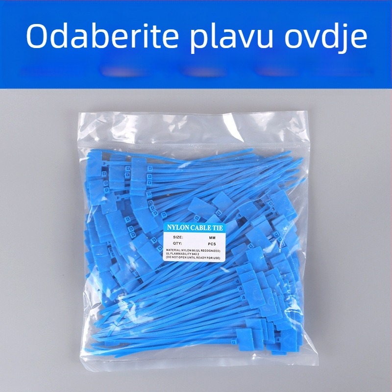 Kabelske stezaljke za označavanje PA66 materijal; Marka Jiutai; paket od 100 komada uz naljepnicu i olovku; Podrijetlo: Wenzhou, Zhejiang, Kina.