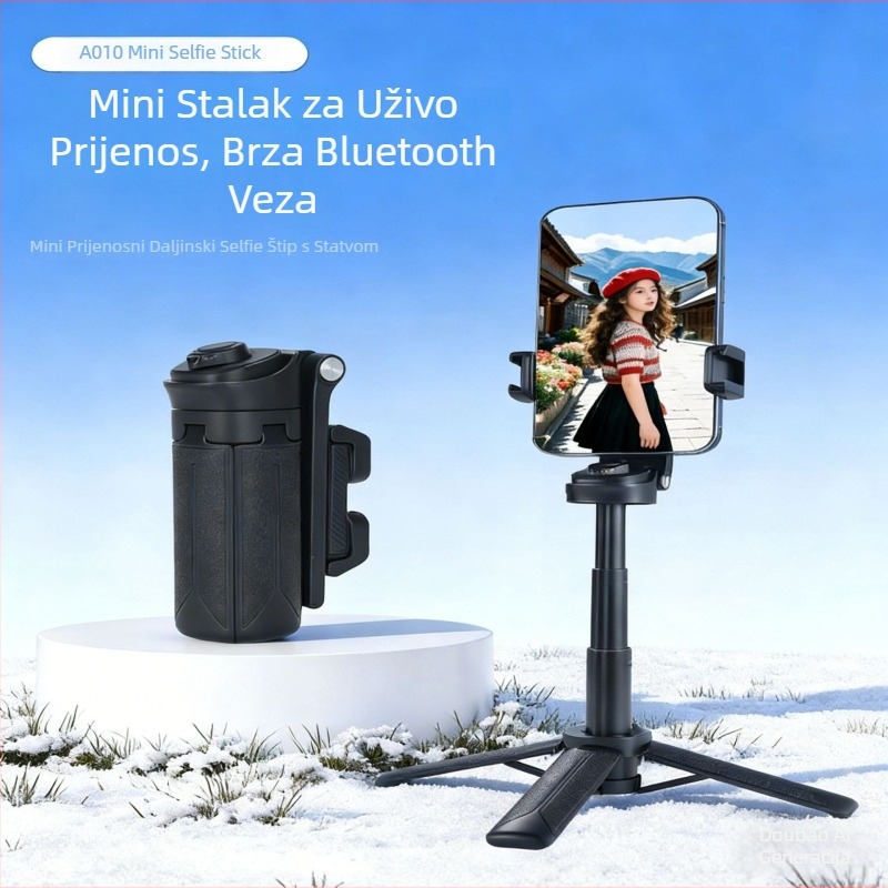 Selfie štap s rotacijom 360°, Bluetooth daljinski upravljač, aluminijska smjesa, univerzalna kompatibilnost, mogućnost prilagodbe