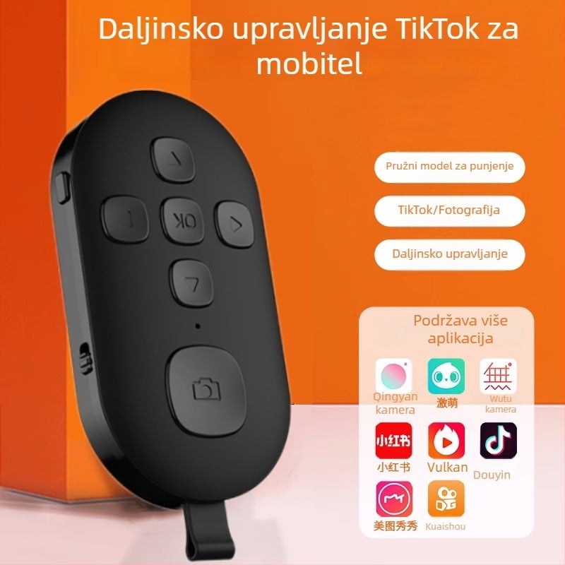 Daljinski upravljač za telefon – ponovo punjivi Bluetooth alat za fotografiranje, model Beauty-1, Bluetooth 4.0, plastika, 13,7 g