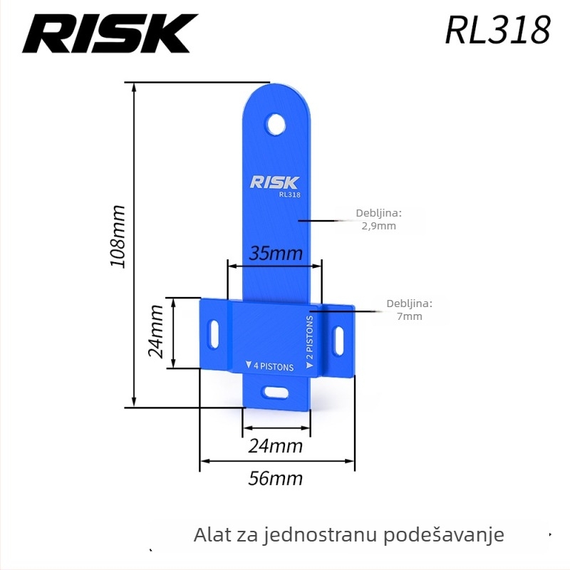 RISK RL318 Alat za bicikl disk brzdni kaliper – uljem tlakom, jednostrani aktivni reset, širenje klipa