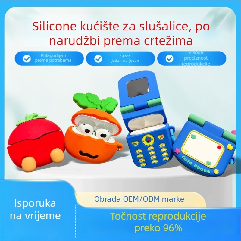 Kućište za AirPods, silikon, Creative Cute serija, prilagodljivo, cartoon stil, kompatibilno sa svim markama