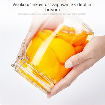 Staklena staklenka s poklopcem, okruglog oblika, kapacitet 501-800 ml, pogodna za mikrovalnu, moderan minimalistički dizajn